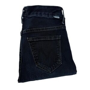 MOTHER High Waisted Ankle Fray Skinny Jeans Last Call Women's Size 25 Dark‎ Wash